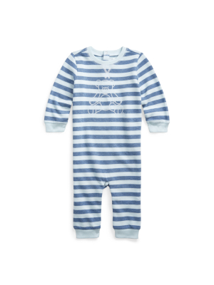 Bear Striped Terry Coverall