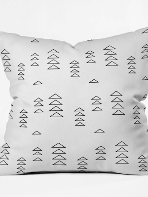 18"x18" June Journal Minimalist Triangles Square Throw Pillow White/black - Deny Designs