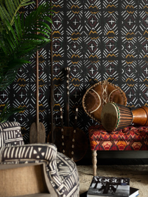 Bamana Wallpaper In Black From The Wallpaper Compendium Collection By Mind The Gap