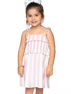 Buddylove Vivienne Girl's Mini Dress - Pink Stripe