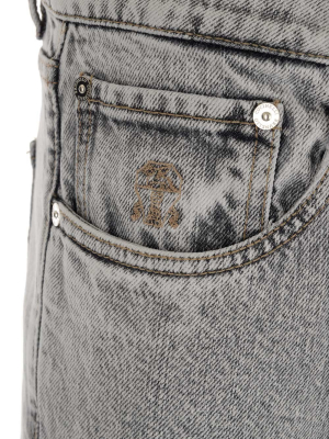 Brunello Cucinelli Logo Patch Stonewashed Jeans