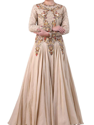 Geometric & Floral Embroidered Kurta