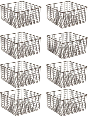 Mdesign Metal Wire Food Storage Organizer Bin, 8 Pack