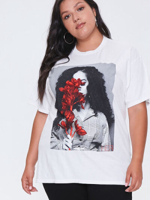 Plus Size Her Floral Graphic Tee