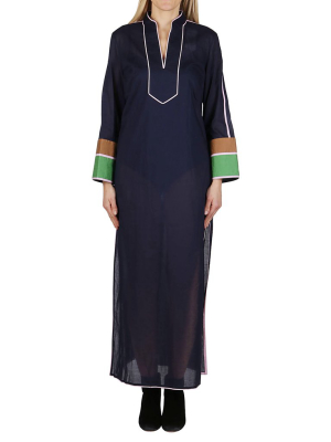 Tory Burch Contrast Detail Maxi Dress