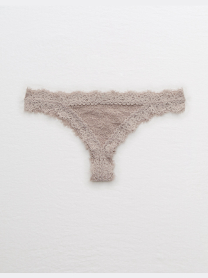 Aerie Eyelash Lace Thong Underwear