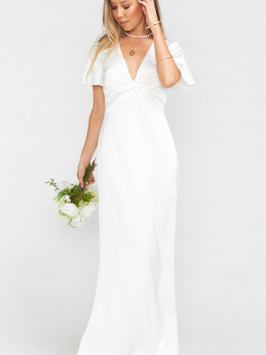 Rome Twist Gown ~ Ivory Luxe Satin