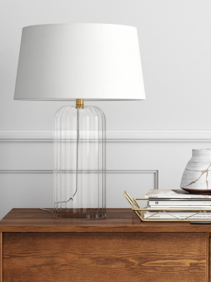 Large Ribbed Glass Led Table Lamp Clear - Project 62™