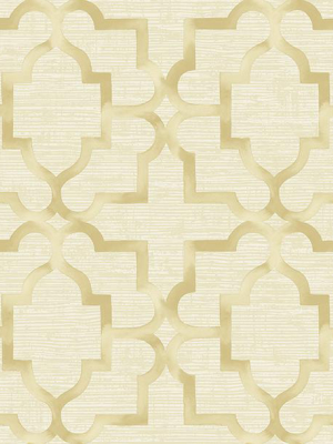 Jarrett Geometric Wallpaper In Gold And Off-white By Carl Robinson For Seabrook Wallcoverings