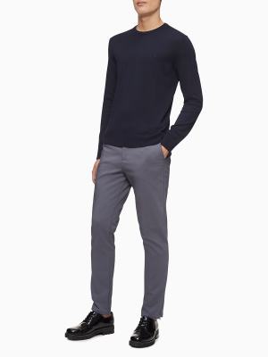 Merino Wool Solid Crewneck Sweater