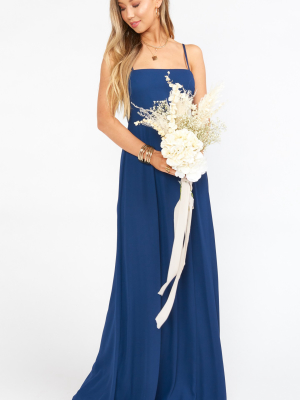 Lauren Tie Maxi Dress ~ Rich Navy Crisp