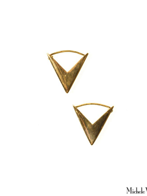 Gold Arrow Heads Hoops Earrings