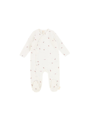 Lilette By Lil Legs Poppy Footie - Ivory/mauve