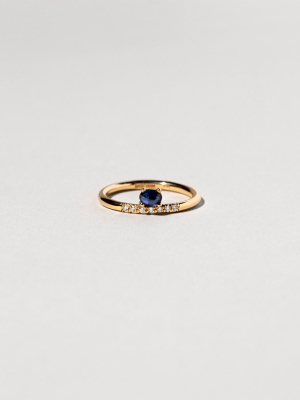 Sapphire & White Diamond Stacked Ring