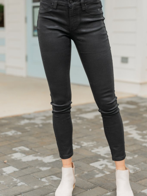 Kancan: Stay In Charge Black Mid Rise Skinny Jeans