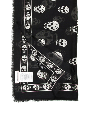 Alexander Mcqueen Allover Skull Print Scarf