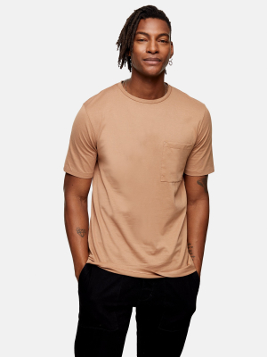 Selected Homme Brown Pocket T-shirt