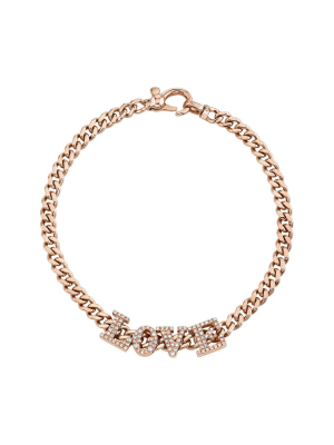 Baby Link Love Diamond Bracelet - Rose Gold