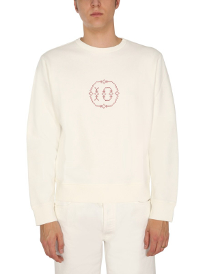 Maison Margiela Logo Embroidered Crewneck Sweatshirt