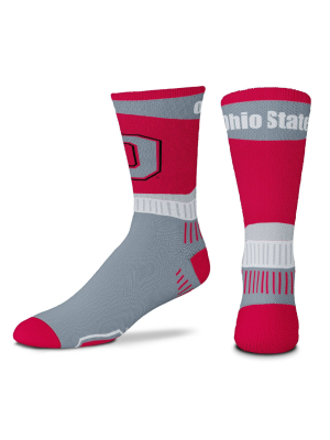 Ncaa Ohio State Buckeyes Men's Sport Fan Crew Socks - 10-13