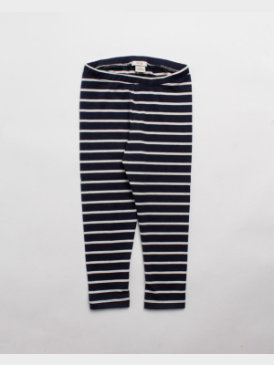 The Stripe Legging In Navy + Cream