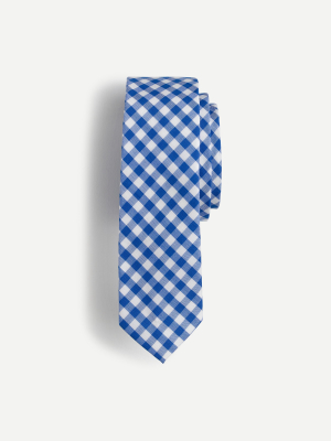 Boys' Tie In Baltic Blue Gingham