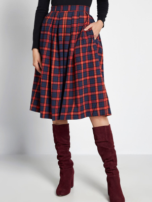 Honor Roll Plaid A-line Skirt