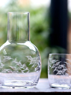 Crystal Glass Carafe With Ferns