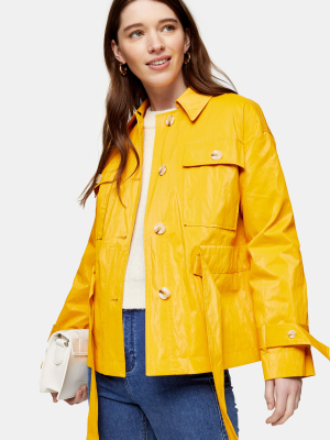 Marigold Crinkle Belted Jacket