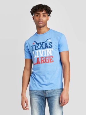 Men's Short Sleeve Texas Graphic T-shirt - Awake Blue