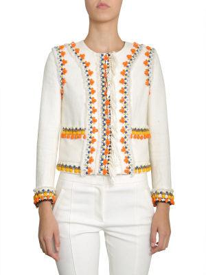 Tory Burch Eleanor Embellished Fringed Jacket