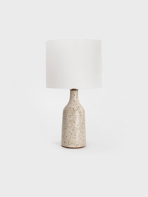Speckled White Bottle Lamp