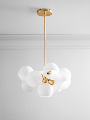 Staggered Glass 9-light Chandelier - Milk