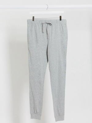 Asos Design Lounge Pyjama Sweatpants In Gray Marl