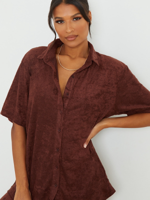 Chocolate Brown Towelling Shirt