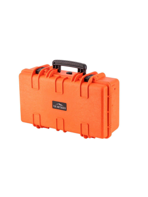 Monoprice Weatherproof Hard Case - 22in X 14in X 8in, Orange With Customizable Foam, Shockproof, Ip67