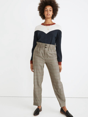 Paperbag Tapered Pants In Glen Plaid