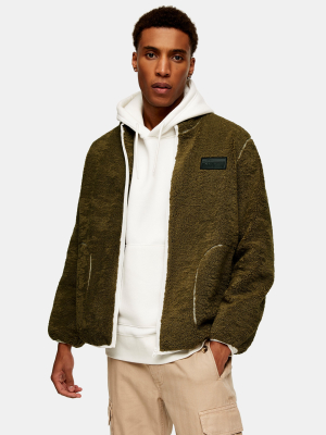 Khaki Taped Borg Jacket