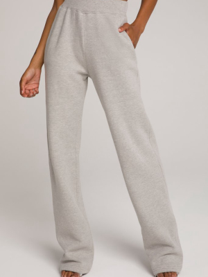 Wide Leg Sweatpant | Heather Grey001