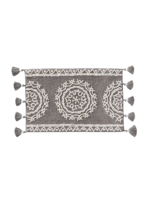 Medallia Bath Rug Gray - Skl Home