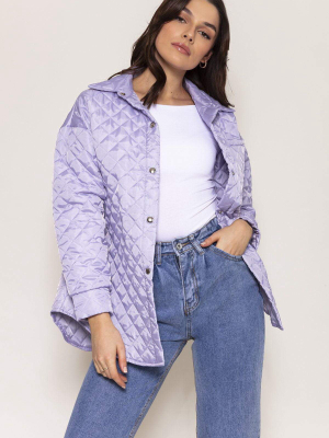 Quilted Shacket In Lilac