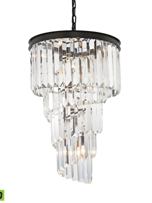 Palacial 6-light 27 X 16 X 16 Chandelier In Oil Rubbed Bronze With Clear Crystal - Includes Led Bulbs