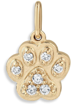 Paw Print Mini Charm Pavé Diamonds