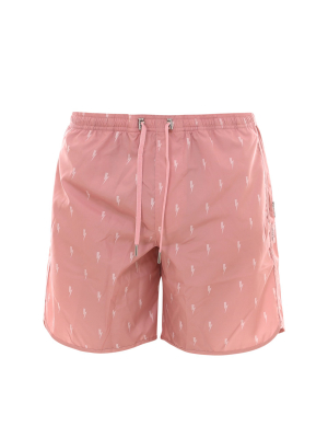 Neil Barrett Thunderbolt Print Swim Trunks