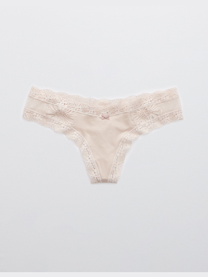 Aerie Garden Party Shine Thong Underwear