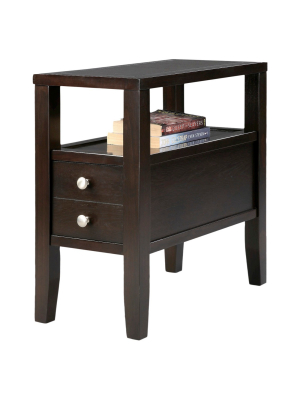 Side Table Traditional 2-drawers Brown - Ore International