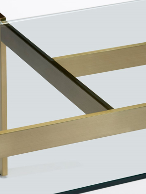 Interlude Home Luc Cocktail Table In Brushed Brass