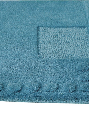 Miami Collection Hand Tufted Wool Area Rug In Turquoise