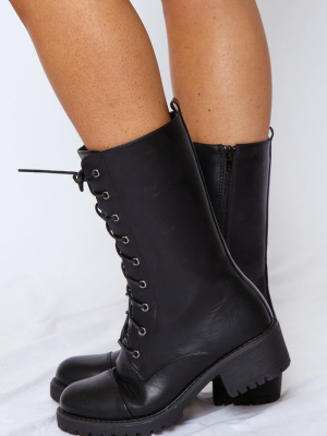 Lace Up Combat Boot