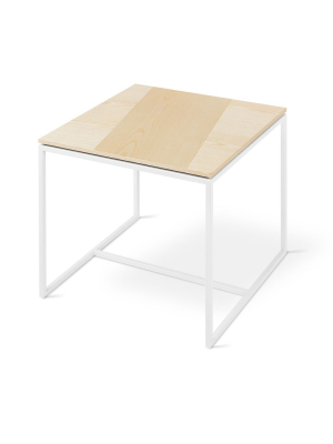 Tobias End Table In Blonde Ash & White